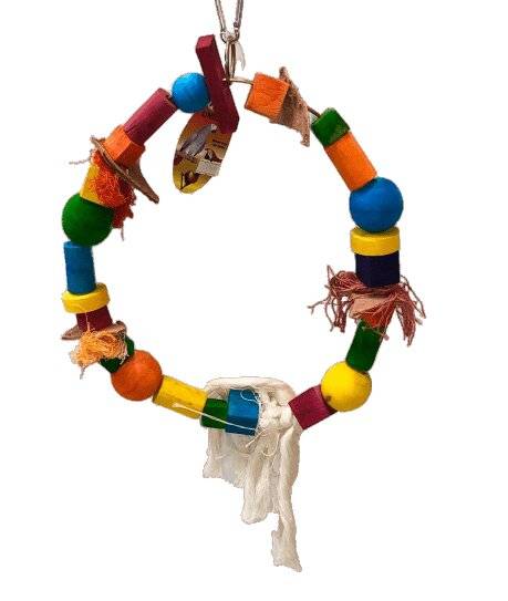 1060- toy bird اسباب بازی حلقه ای چوبی پرندگان ۱۰۶۰وسیله ای برای بازی و سرگرمی طوطی